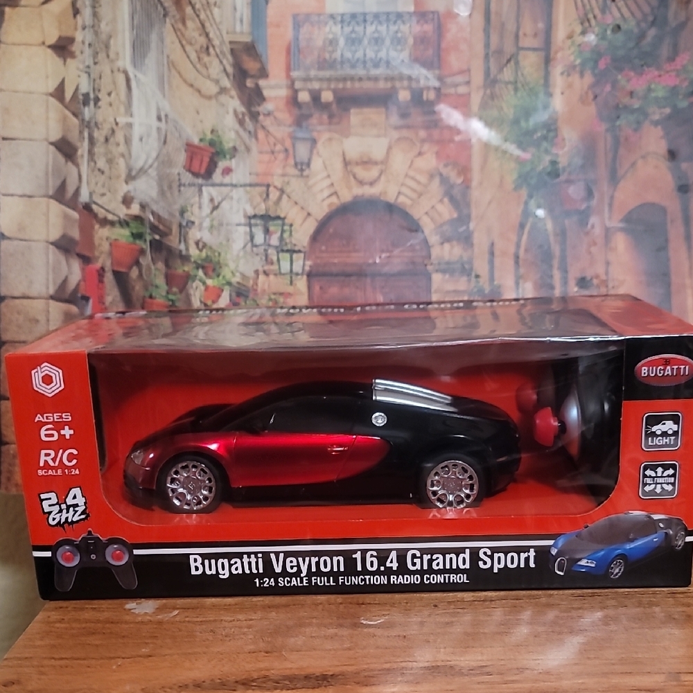 Bugatti Veyron 16.4 Grand Sport RC Car with Black and Red color